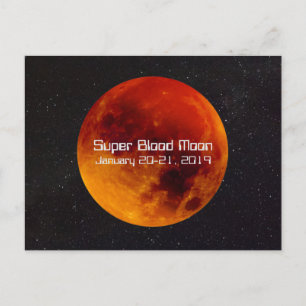Carte Postale Super Blood Moon Eclipse 2019