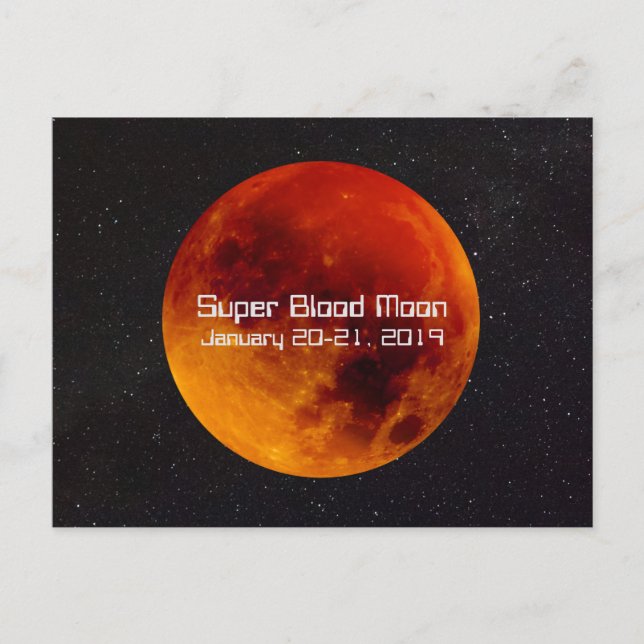 Carte Postale Super Blood Moon Eclipse 2019 (Devant)