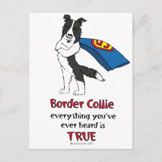 Carte Postale Super Bordure Collie Noir