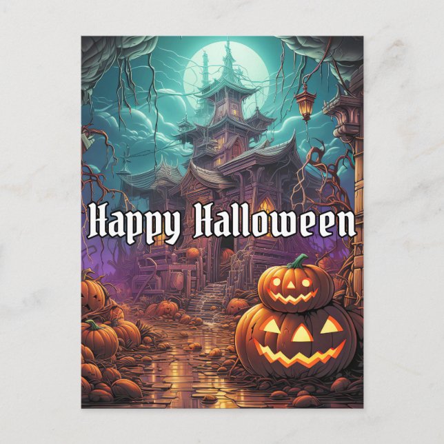 Carte Postale Super Déplaisant Happy Halloween Haunted House (Devant)