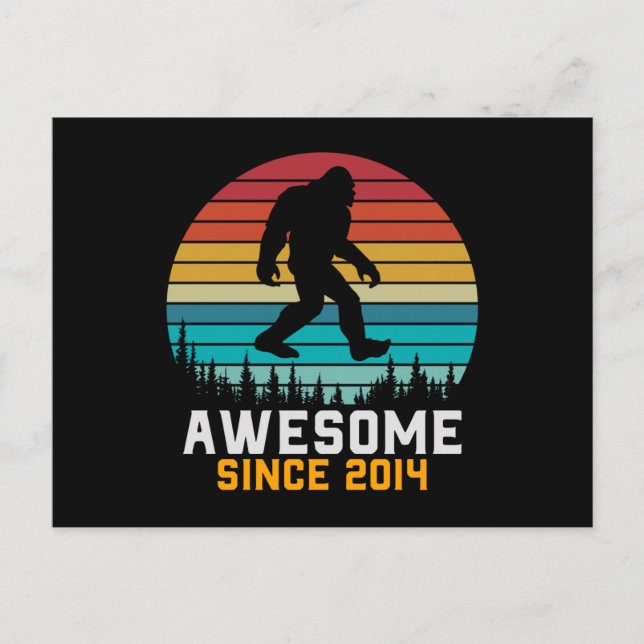 Carte Postale Super depuis 2014 | Anniversaire Bigfoot Retro (Devant)