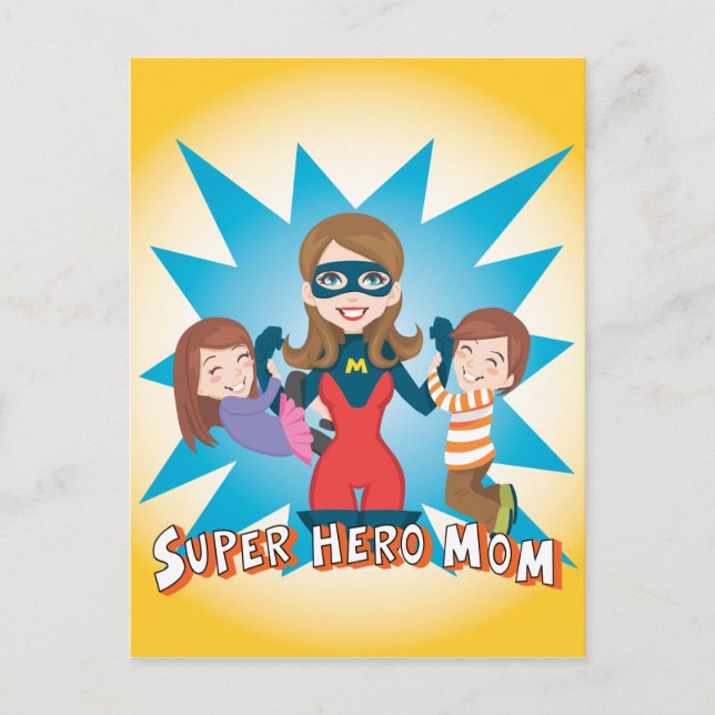 Carte Postale Super Hero Maman (Devant)