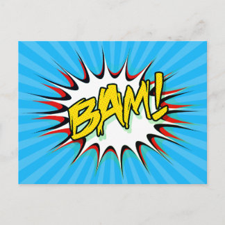 Carte Postale Super Héros Classic Bam ! Bulle d'action