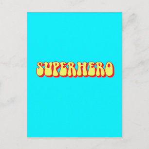 Carte Postale Super-héros Rétro