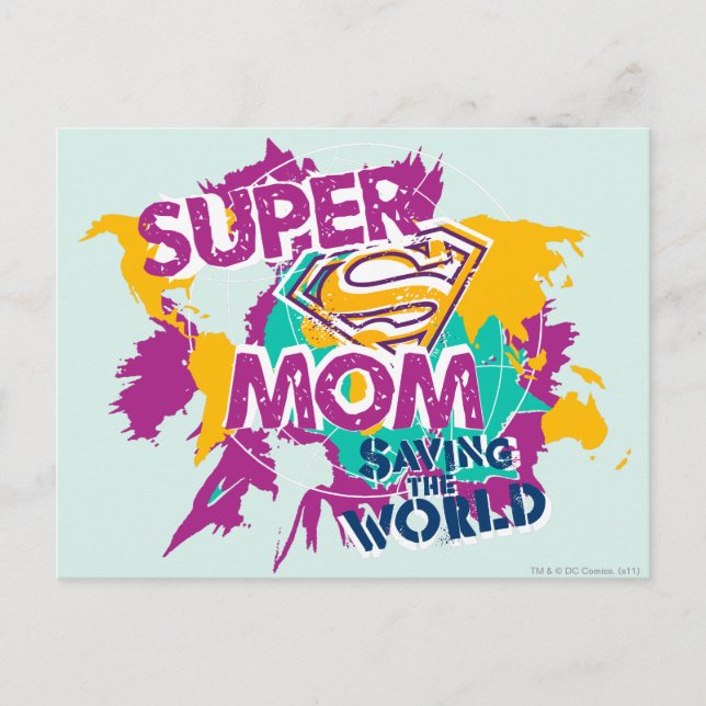 Carte Postale Super Maman sauve le monde (Devant)