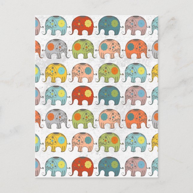 Carte Postale Super mignon cirque tendance éléphant indien (Devant)