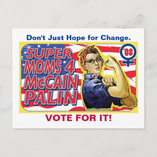 Carte Postale Super Moms pour McCain Palin