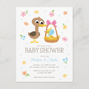 Carte Postale Super simple   5 Baby shower Garçon Petit Canards
