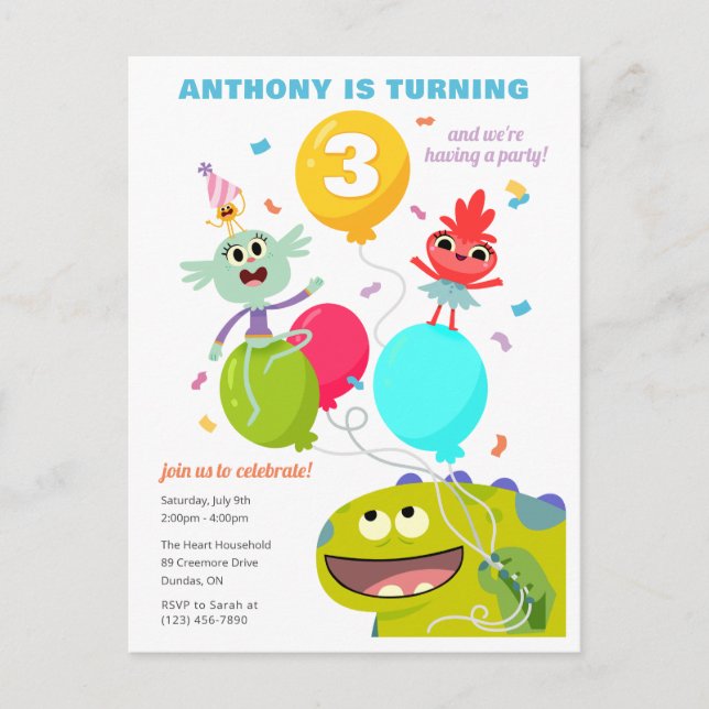 Carte Postale Super simple | Anniversaire de Rhymington Confetti (Devant)