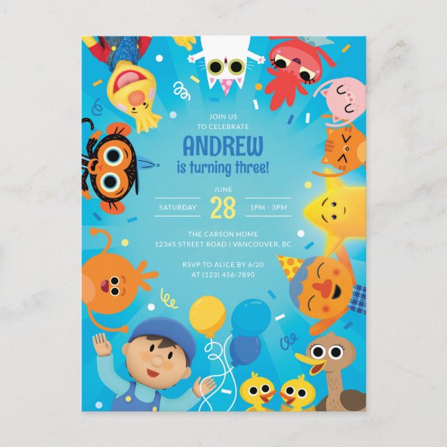 Carte Postale Super Simple Caractère Confetti Anniversaire (Devant)