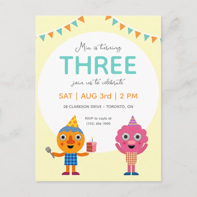 Carte Postale Super Simple | Copains et Noodles Anniversaire Jau (Devant)