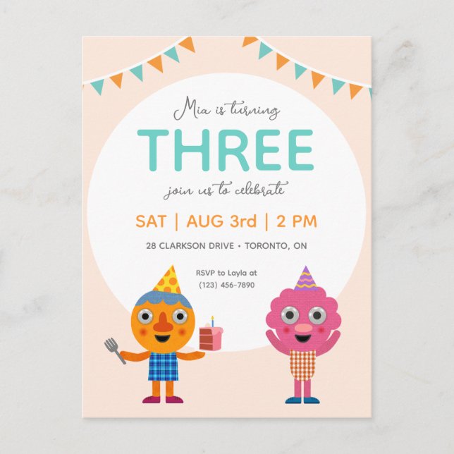 Carte Postale Super Simple | Copains et Noodles  Anniversaire Ro (Devant)