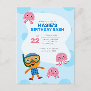 Carte Postale Super Simple   Fête de natation avec Noodle et ses