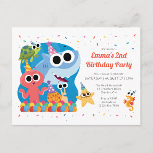 Carte Postale Super Simple   L'anniversaire de Finny le requin a