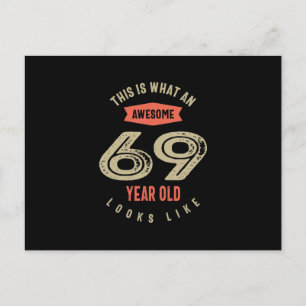 Carte Postale Superbe 69 ans Anniversaire Cadeau Funny 69e
