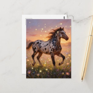Carte Postale Superbe année du cheval Appaloosa dans la prairie