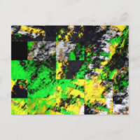 Superbe Artwork Abstrait Jaune Vert