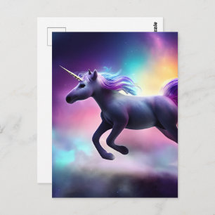 Carte Postale Superbe licorne violette