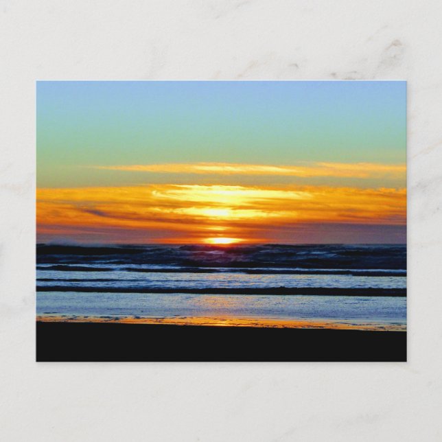 Carte Postale Superbe photo coucher de soleil sur la plage du Pa (Devant)