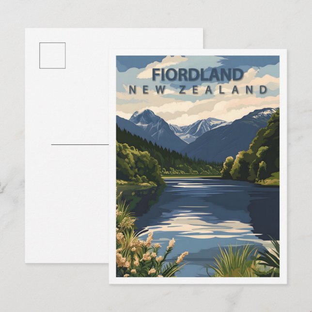 Carte Postale Superbe Place Fiordland Nouvelle-Zélande Voyage (Devant / Derrière)