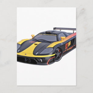 Carte Postale Supercar en noir et jaune