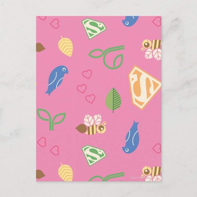 Carte Postale Supergirl Birds & Bees Pink (Devant)