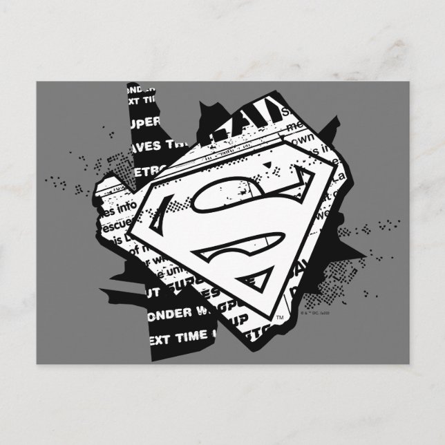 Carte Postale Supergirl Bouclier S en papier journal (Devant)