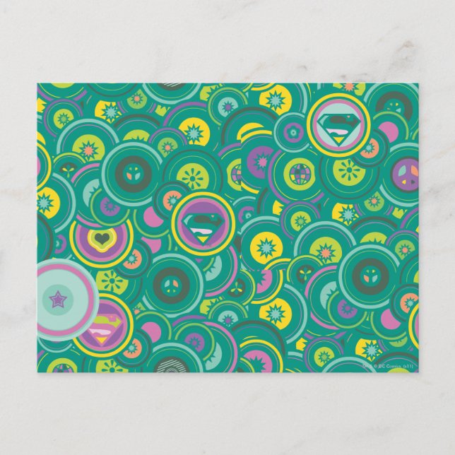 Carte Postale Supergirl Circle Motif vert (Devant)