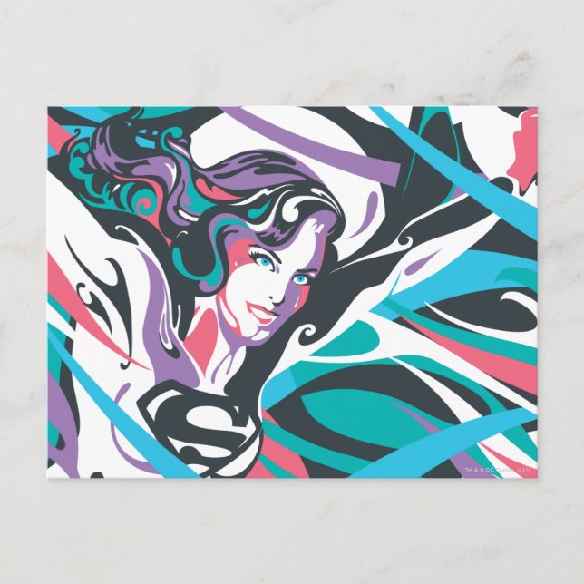 Carte Postale Supergirl Color Splash Swirls 2 (Devant)