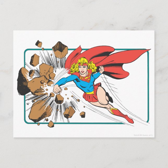Carte Postale Supergirl détruit Boulder (Devant)