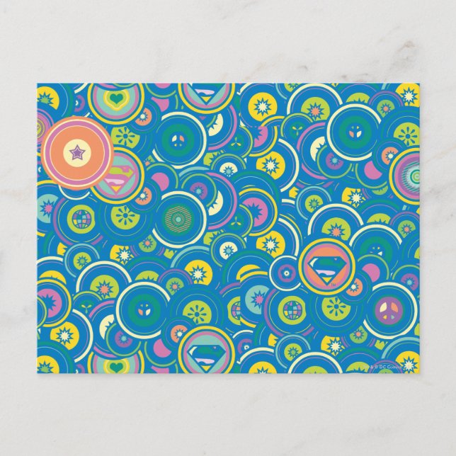 Carte Postale Supergirl Motif bleu cercle (Devant)