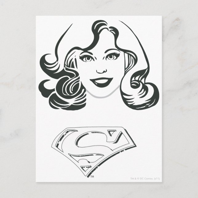 Carte Postale Supergirl Outline 1 (Devant)