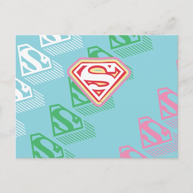 Carte Postale Supergirl Pastel Repeat Pattern (Devant)