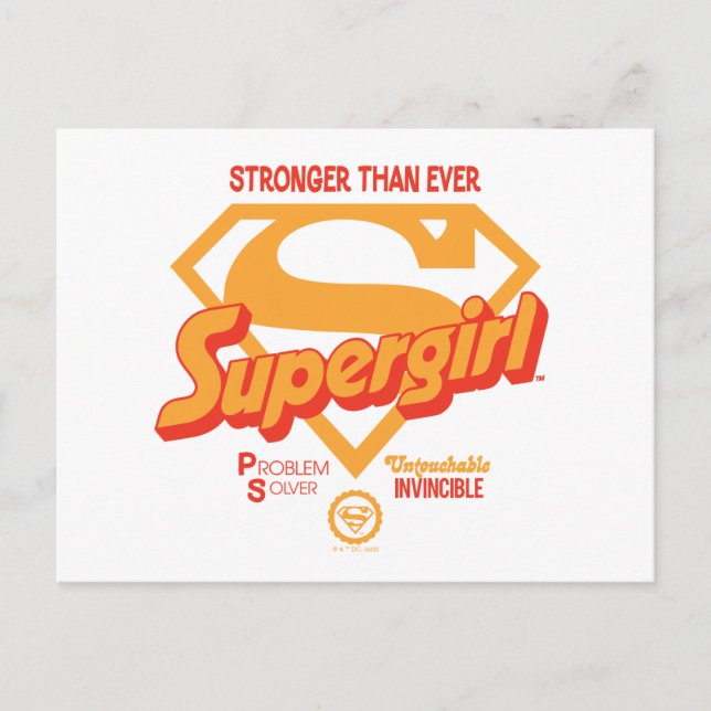 Carte Postale Supergirl plus forte que jamais Retro Graphic (Devant)
