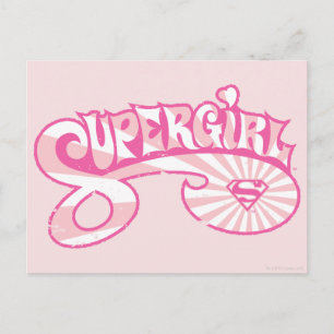 Carte Postale Supergirl Rose Logo Star Burn