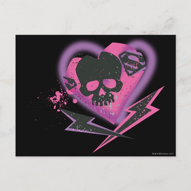 Carte Postale Supergirl Skuls et Lightning (Devant)
