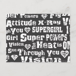 Carte Postale Supergirl texte désorganisé