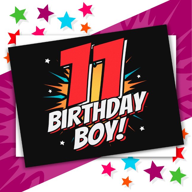 Carte Postale Superhero 11 ans Anniversaire Garçon 11e Anniversa (Créateur téléchargé)