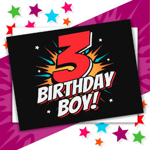 Carte Postale Superhero 3 ans Anniversaire Garçon 3e Anniversair