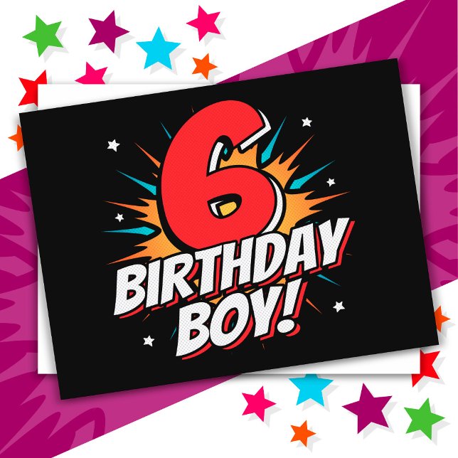 Carte Postale Superhero 6 ans Anniversaire Garçon 6e Anniversair (Créateur téléchargé)