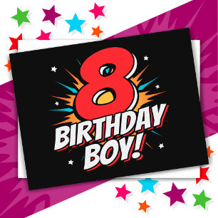 Carte Postale Superhero 8 ans Anniversaire Garçon 8e Anniversair