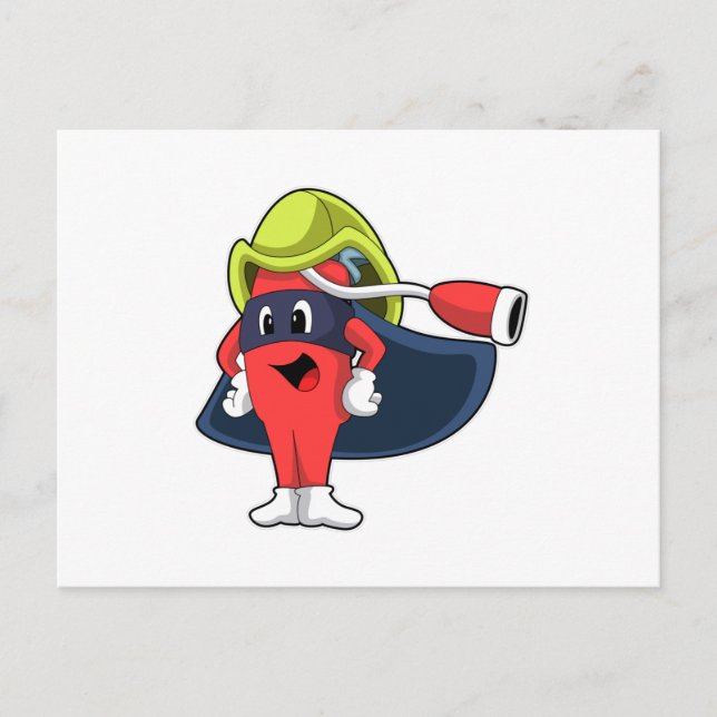 Carte Postale Superhero comme pompier (Devant)