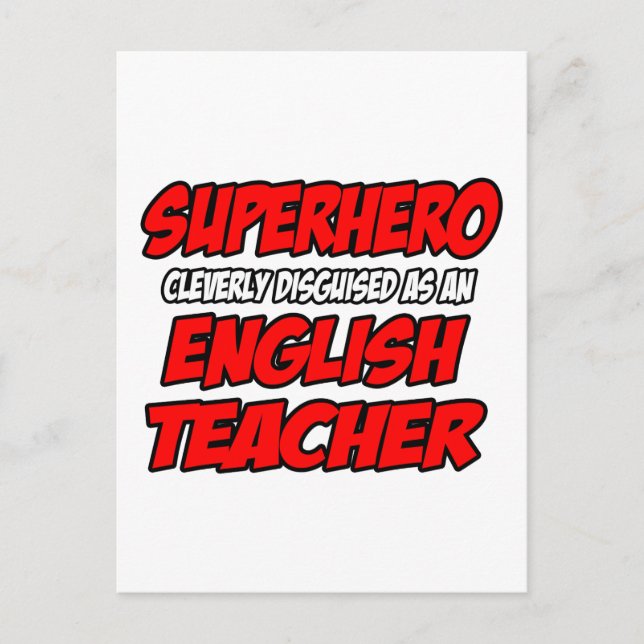Carte Postale Superhero...Enseignant Anglais (Devant)