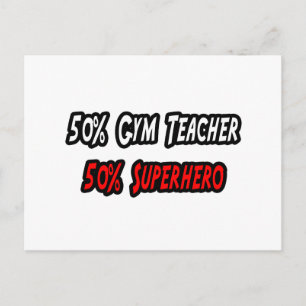 Carte Postale Superhero enseignant de gym