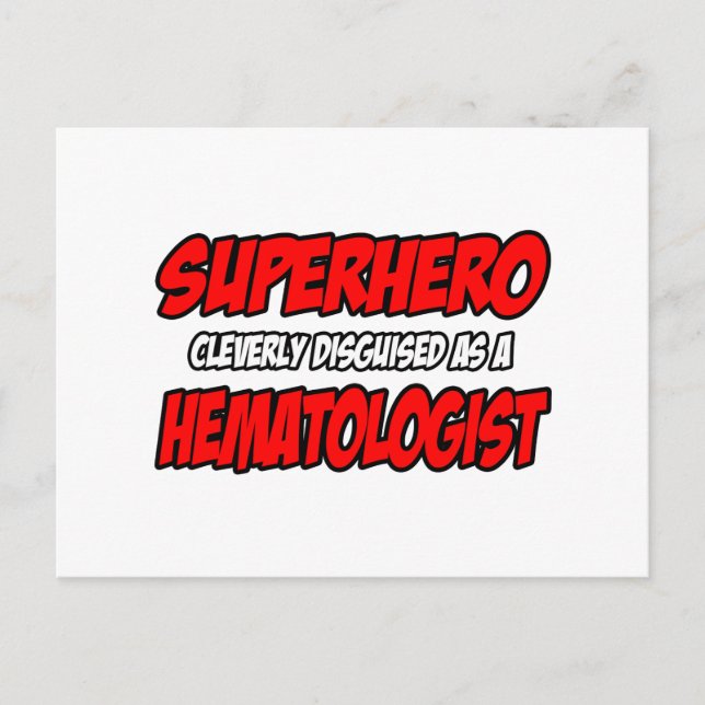 Carte Postale Superhero...Hématologue (Devant)