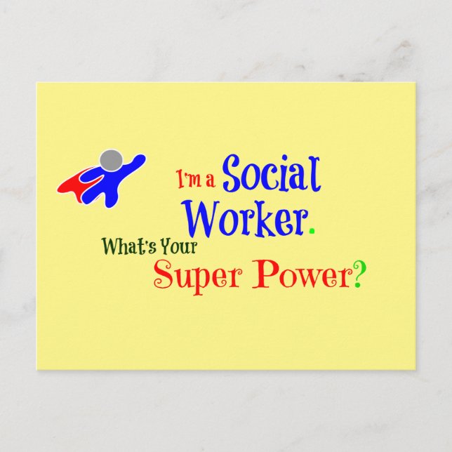Carte Postale Superhéros du travailleur social (Devant)