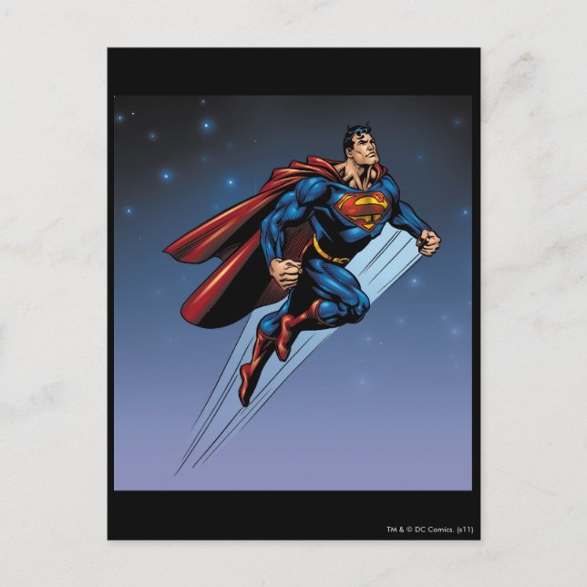 Carte Postale Superman against the night sky (Devant)