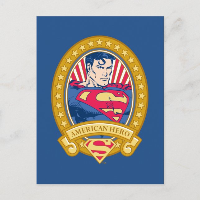 Carte Postale Superman American Hero (Devant)