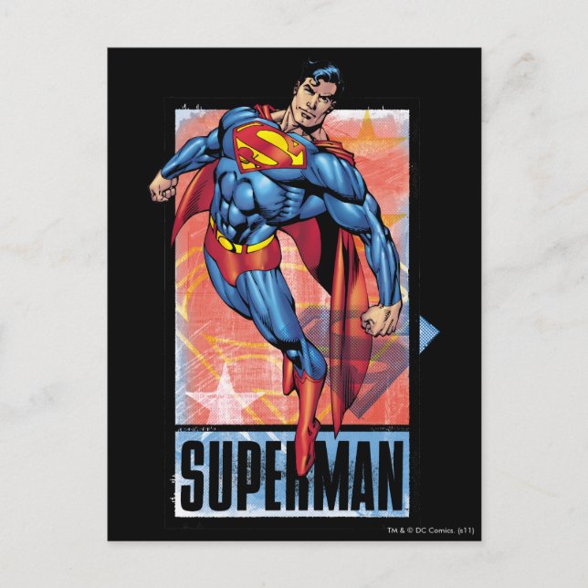 Carte Postale Superman avec bordure foncée (Devant)