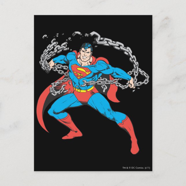 Carte Postale Superman casse les chaînes 2 (Devant)